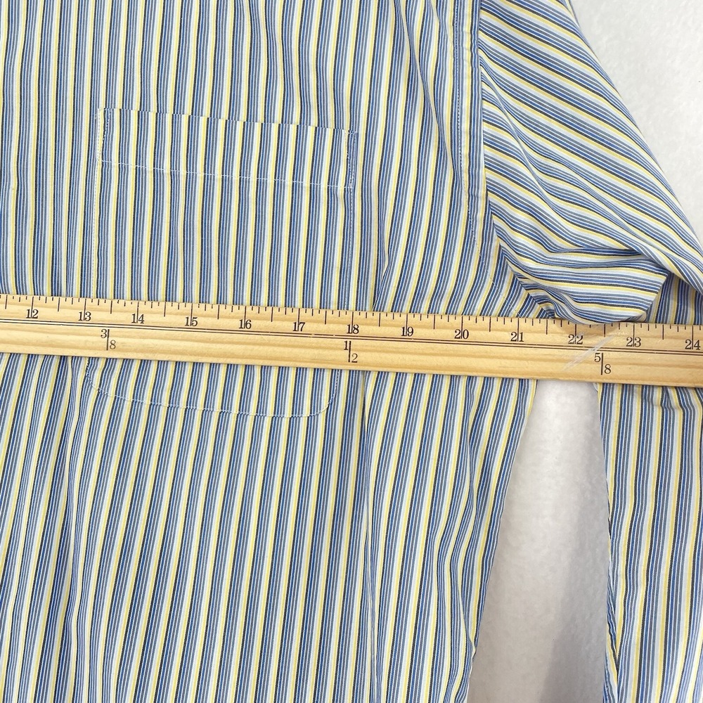 Nautica Mens Striped‎ Button Down Shirt Long Sleeve 15 1/2 34/35 blue yellow - Picture 7 of 9